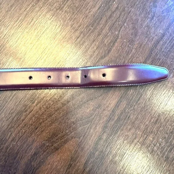 EUC Coach Cordovan Burgundy Leather Classic Belt Brass Buckle Men's Size 36 - Picture 5 of 5